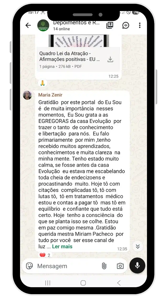 Depoimento de cliente do Casa Evolução